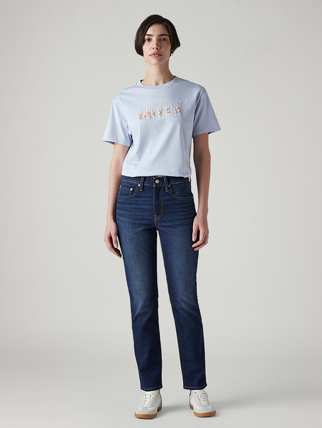 Women's 724 Dark Indigo Slim Straight Fit High Rise Jeans - Front View