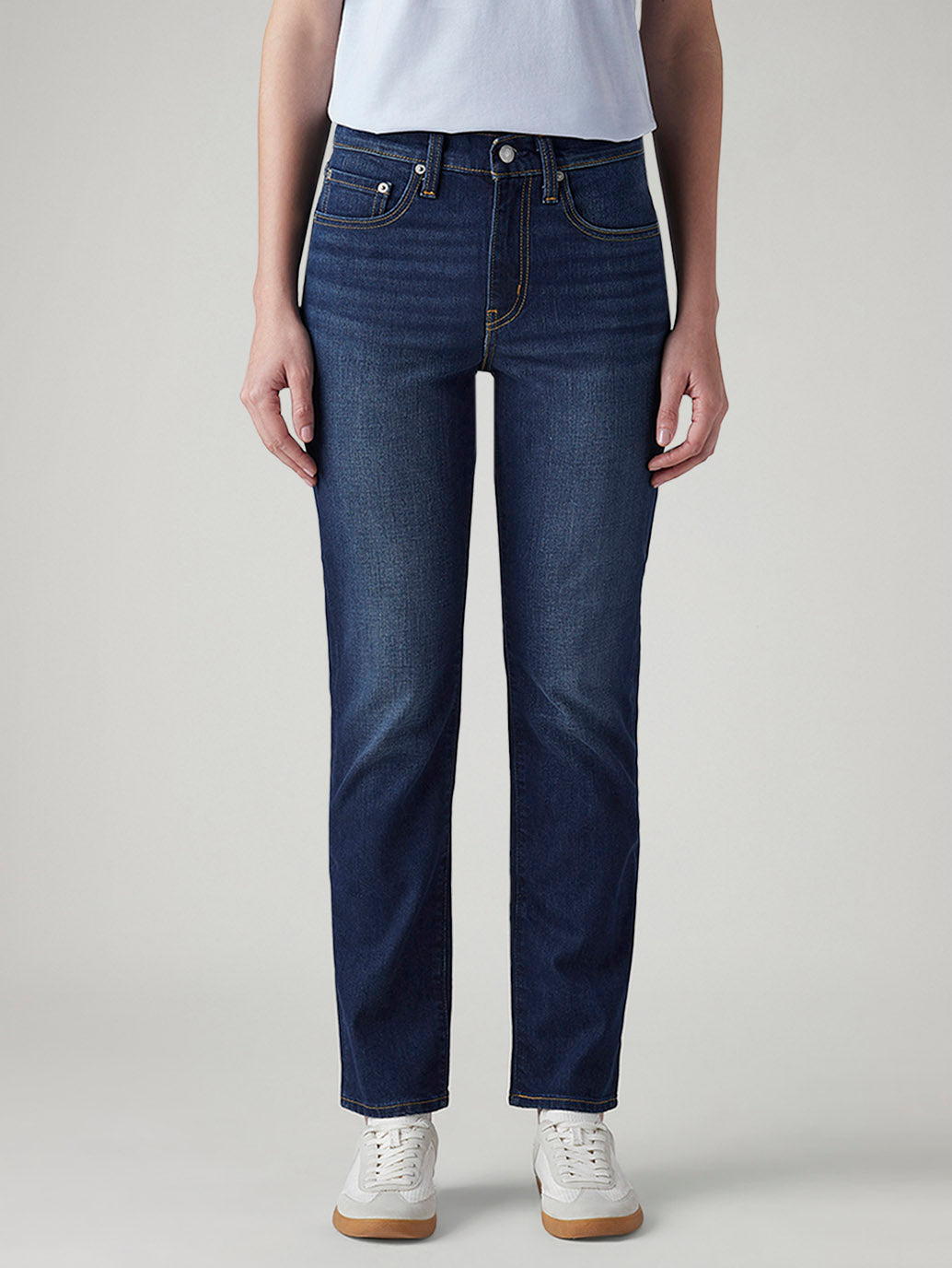 Women's 724 Dark Indigo Slim Straight Fit High Rise Jeans - Front View