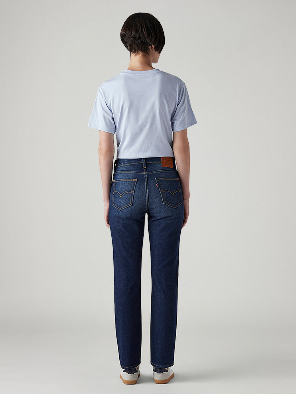 Women's 724 Dark Indigo Slim Straight Fit High Rise Jeans - Back View