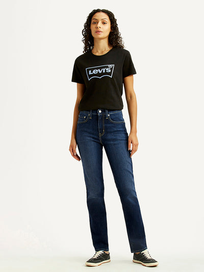 levi's Women's 724 Navy Straight Fit High Rise Jeans-picture-21