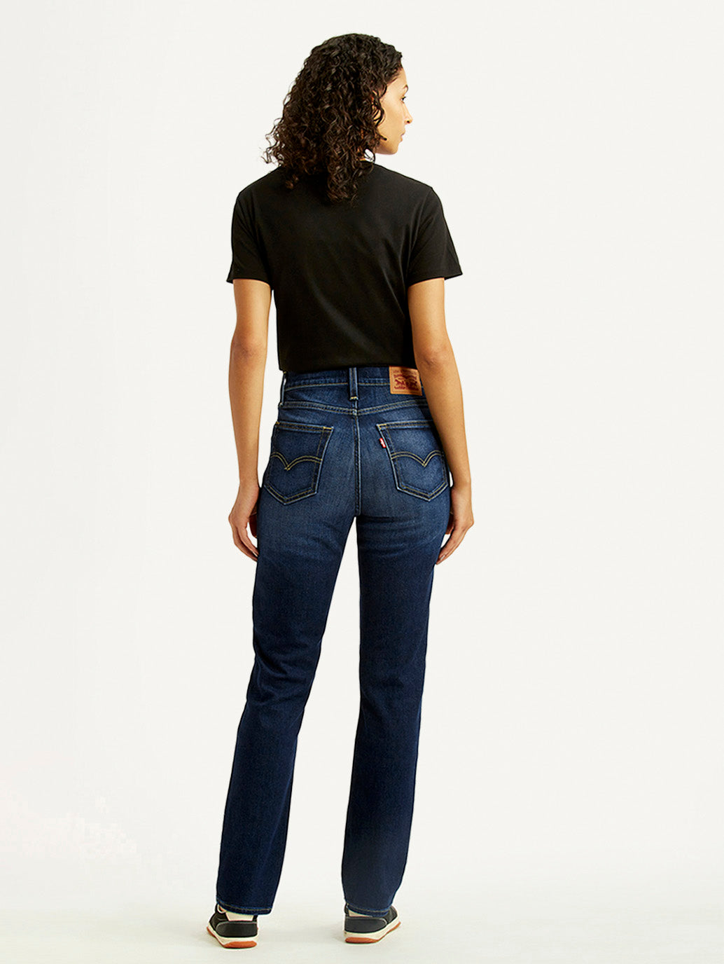 Women's 724 Dark Indigo Slim Straight Fit High Rise Jeans - Back View