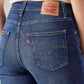 Women's 724 Dark Blue Slim Straight Fit High Rise Jeans - Detail View
