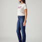 Women's 724 Dark Blue Slim Straight Fit High Rise Jeans - Side View