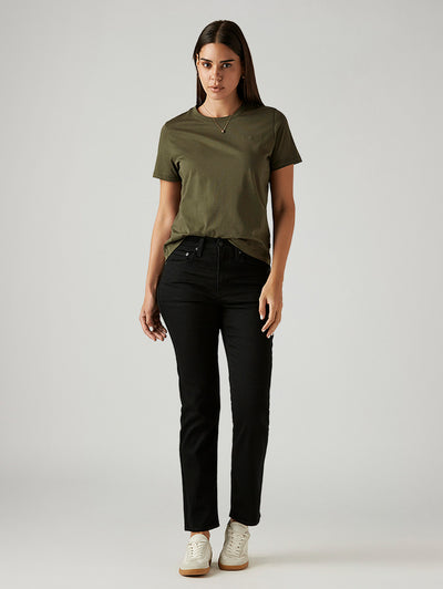 Women's 724 Black Straight Fit High Rise Jeans