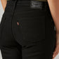 Women's 724 Black Straight Fit High Rise Jeans - Detail View