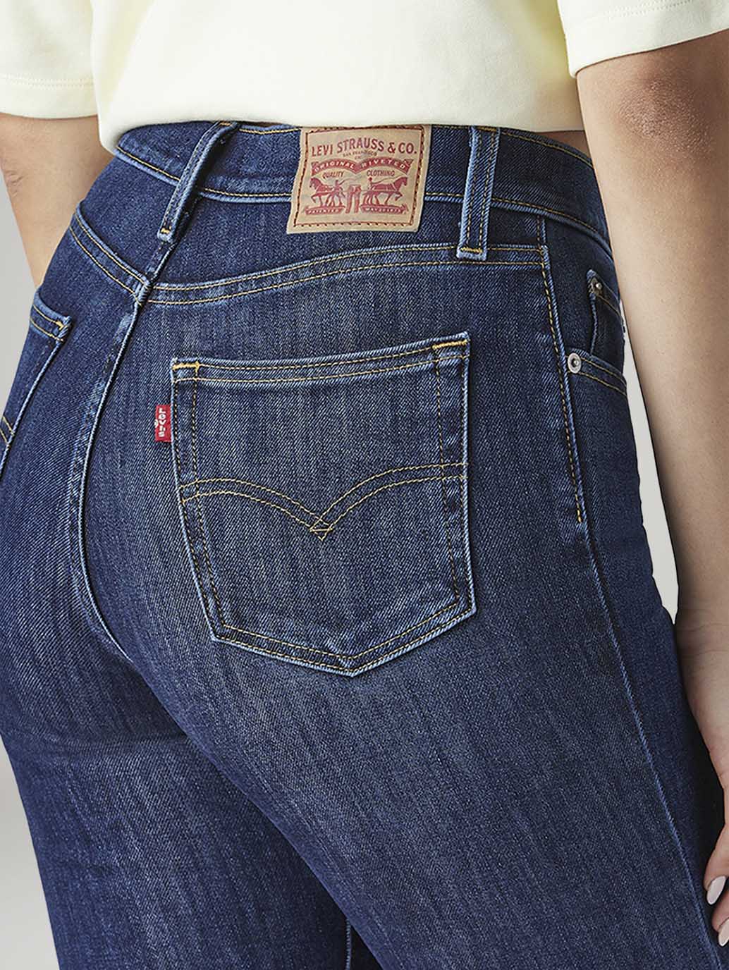 Women's 724 Dark Indigo Slim Straight Fit High Rise Jeans - Detail View