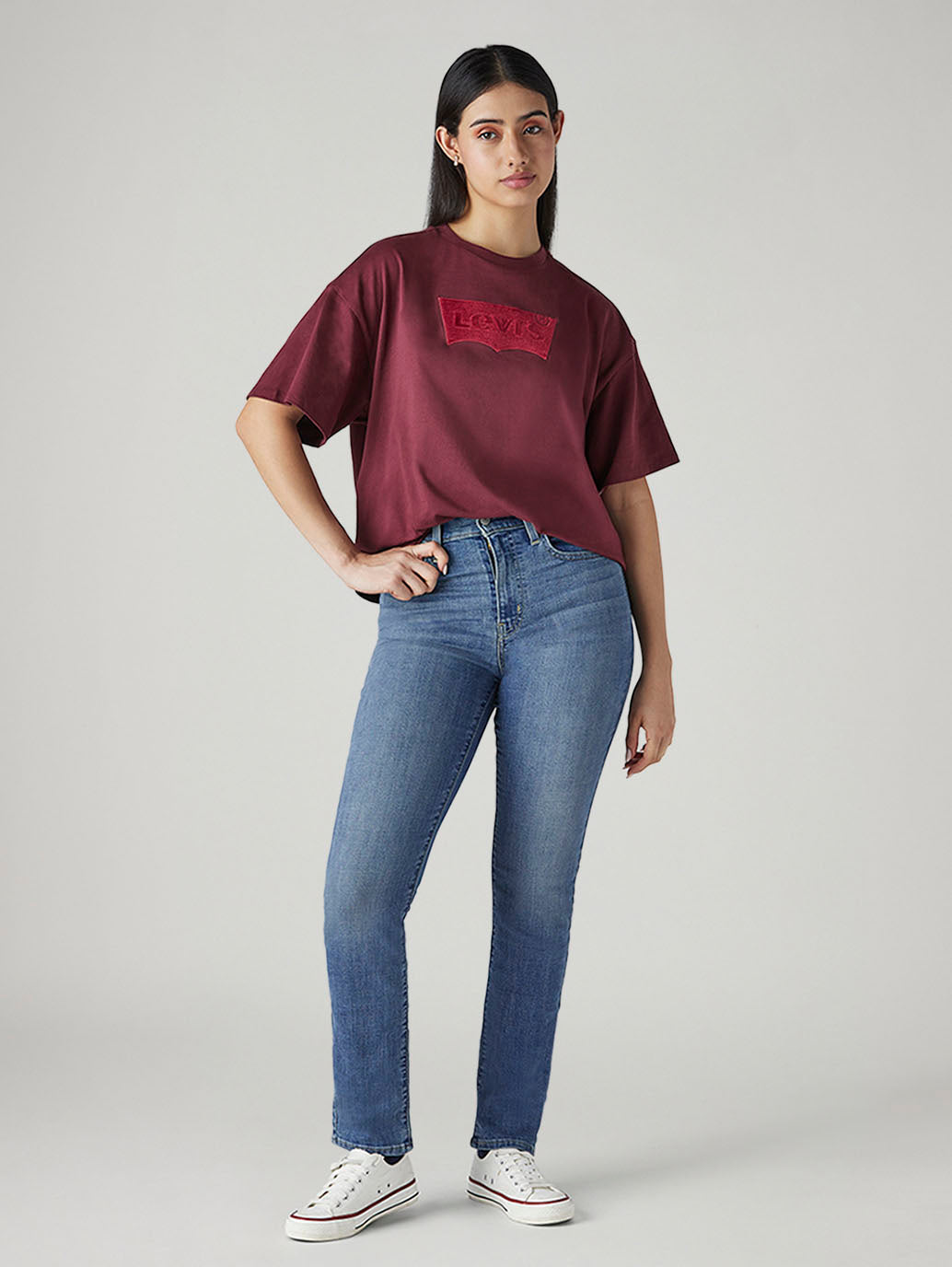 Women's 724 Blue Slim Straight Fit High Rise Jeans