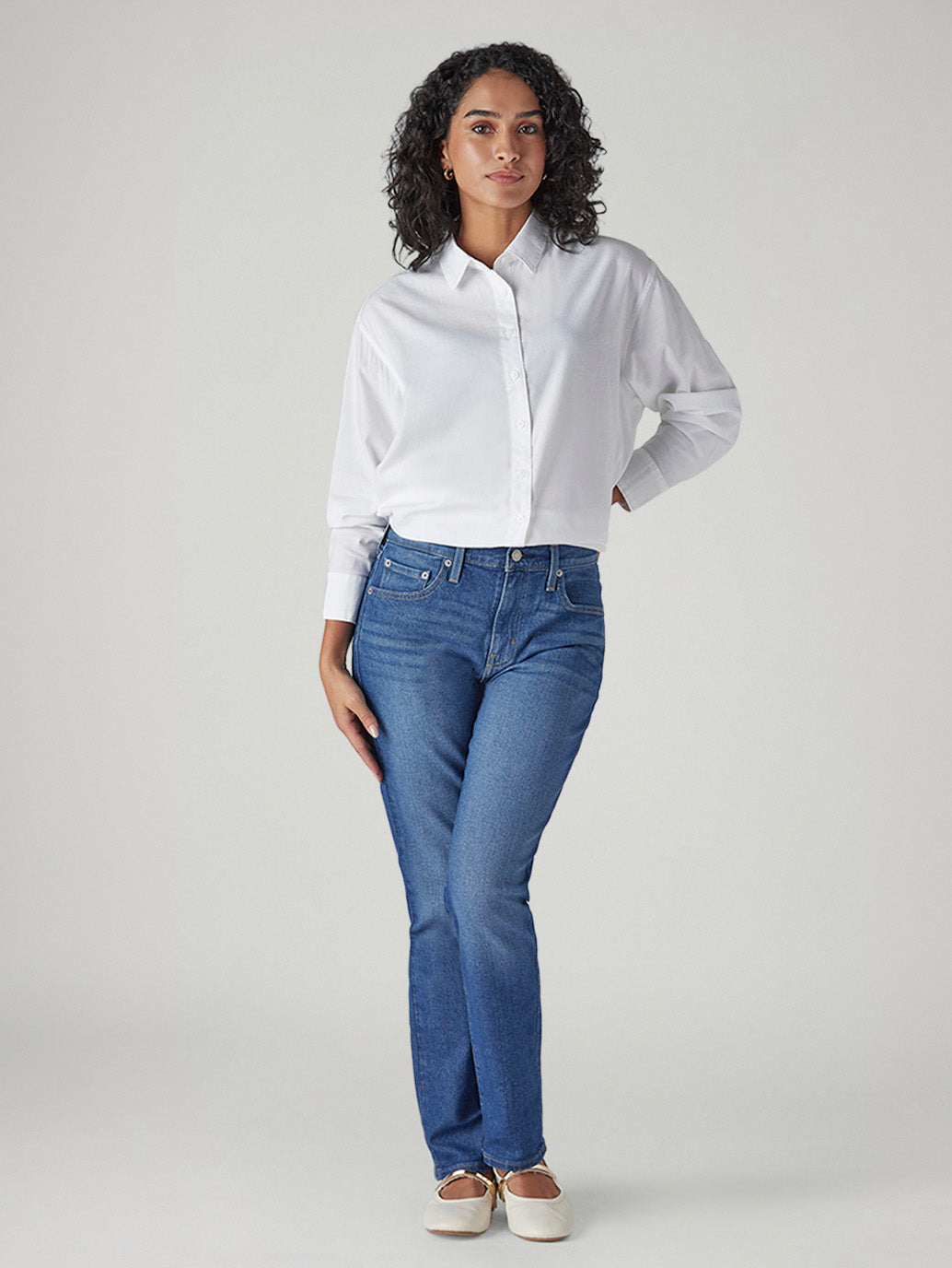 Women's 724 Blue Slim Straight Fit High Rise Jeans