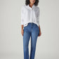Women's 724 Blue Slim Straight Fit High Rise Jeans - Front View