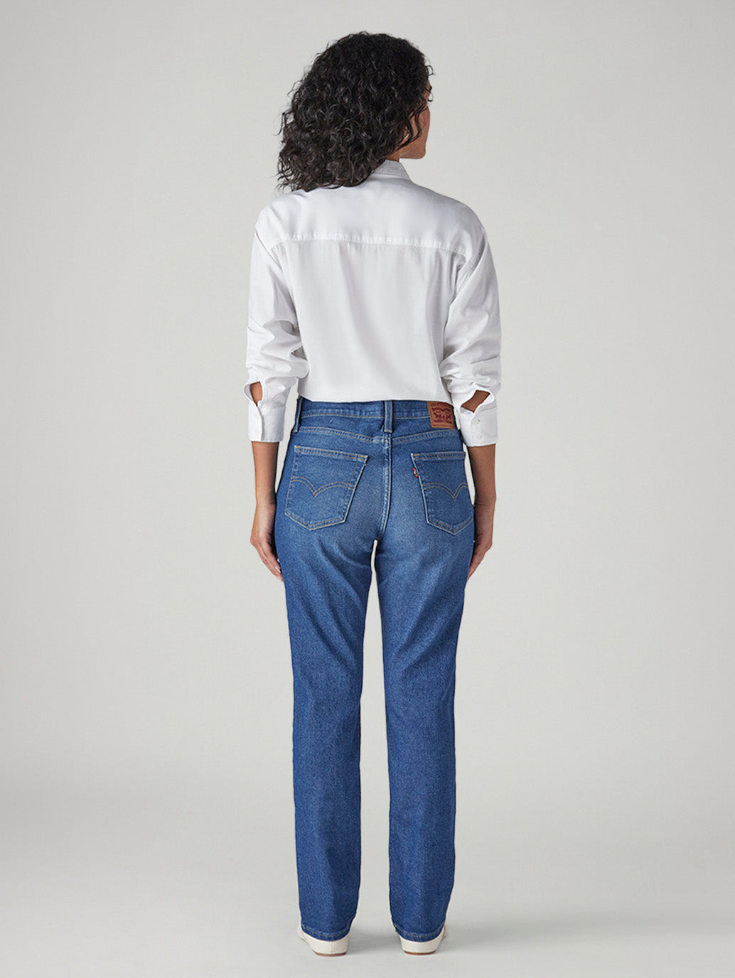 Women's 724 Blue Slim Straight Fit High Rise Jeans - Back View