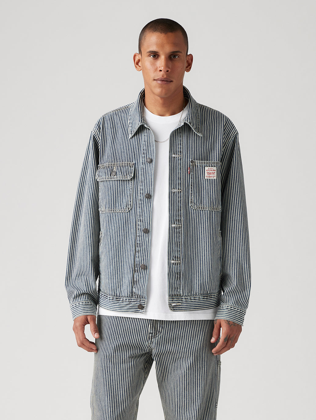 Men's Striped Blue Shacket