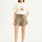 Women's High Rise Khaki Relaxed Fit Shorts - 6f24ed2ca582ebf8720f77052cb13d08 View