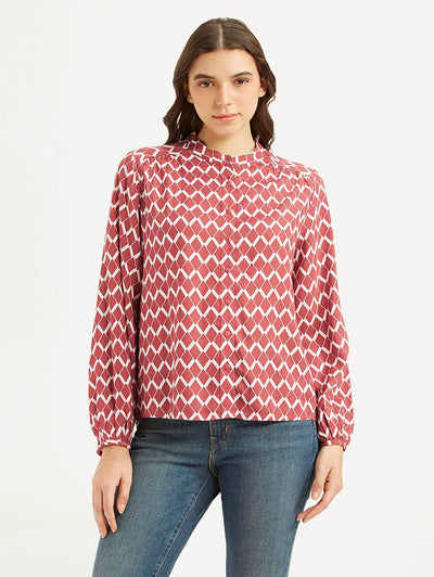 levi's Women's Geometric Red Band Neck Top-picture-32