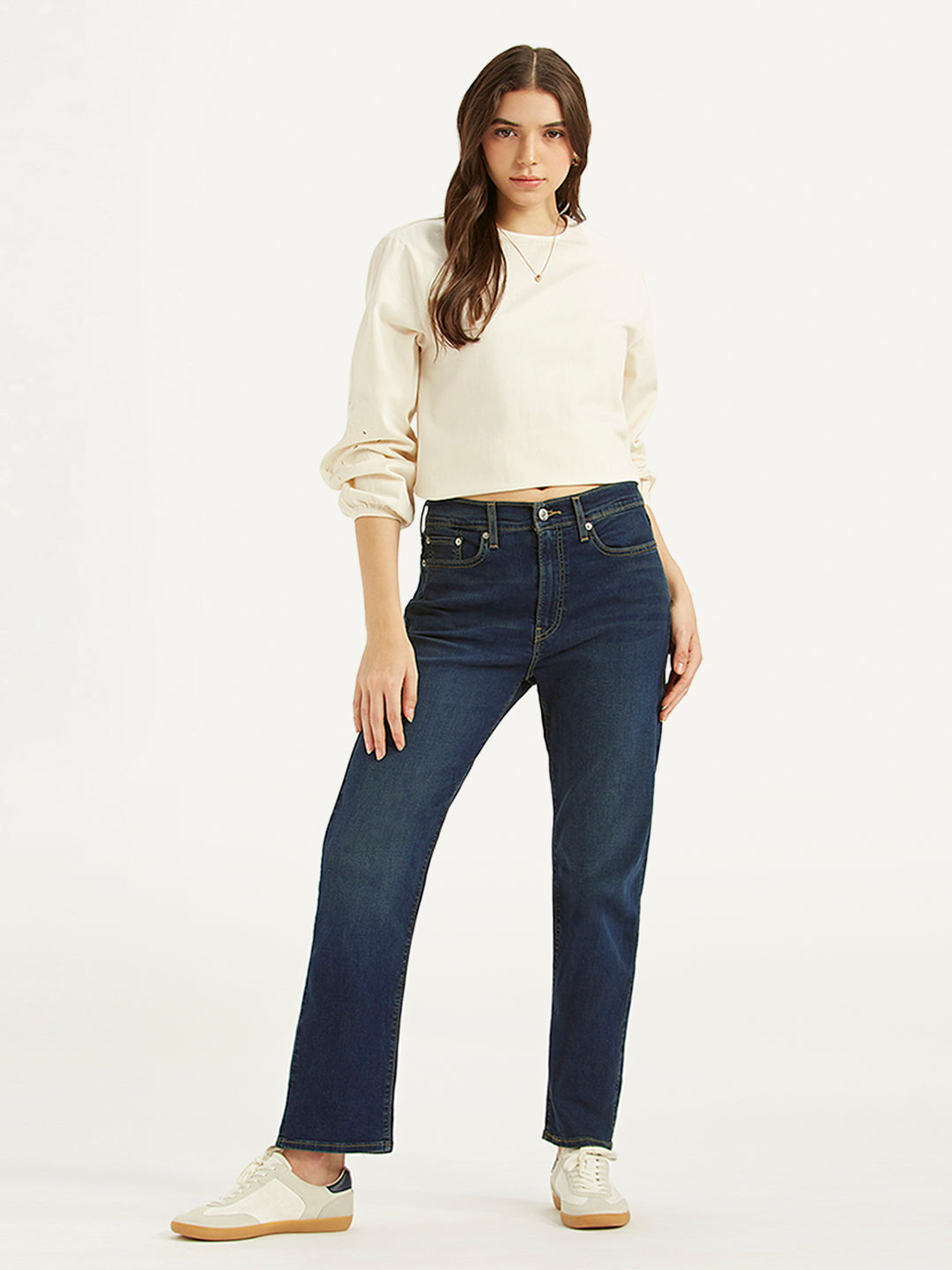 Women's Dark Blue Wedgie Straight Fit Mid Rise Jeans - 7272c437394b88772101acc983f17062 View
