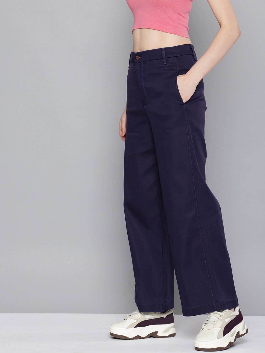 RRL w27 赤耳 濃紺 ストレートデニム　レディース Women's Redloop Navy Blue Ribcage Bell Bottom Wide Leg Fit High