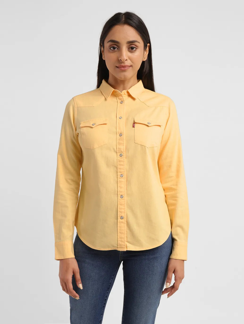 Women's Solid Spread Collar Shirt