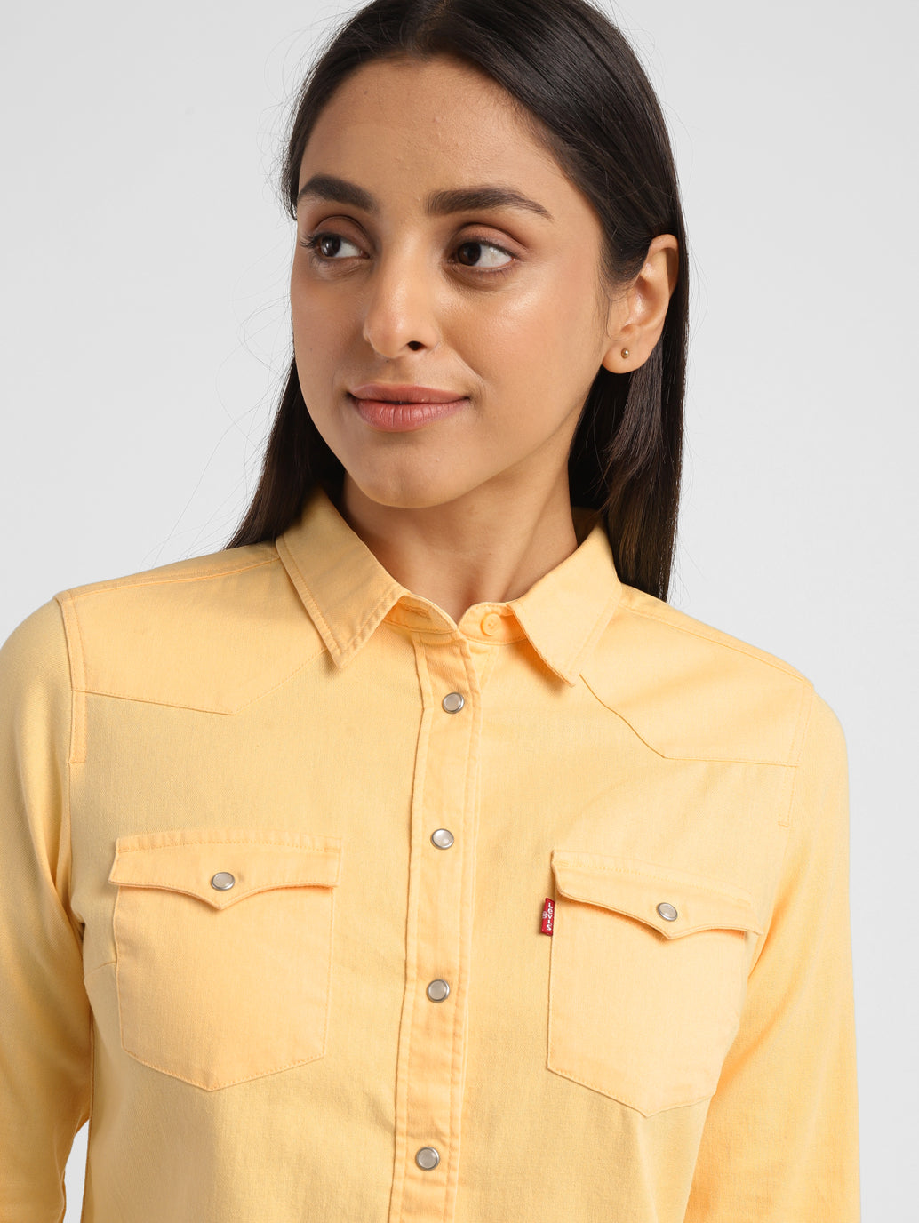 Women's Solid Spread Collar Shirt