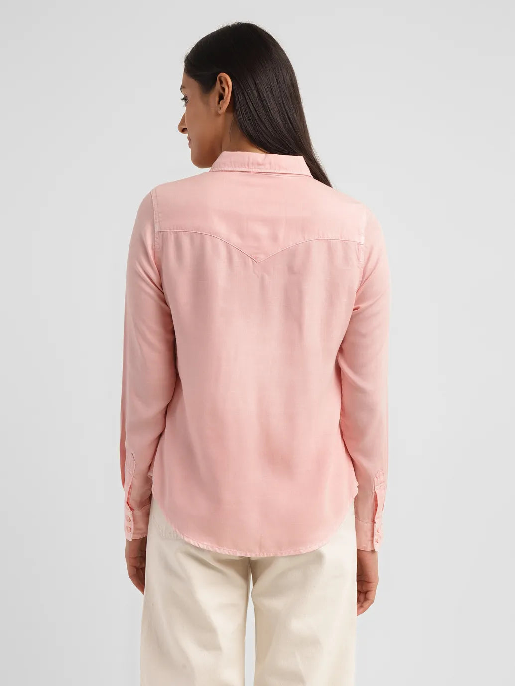 Women's Solid Spread Collar Shirt