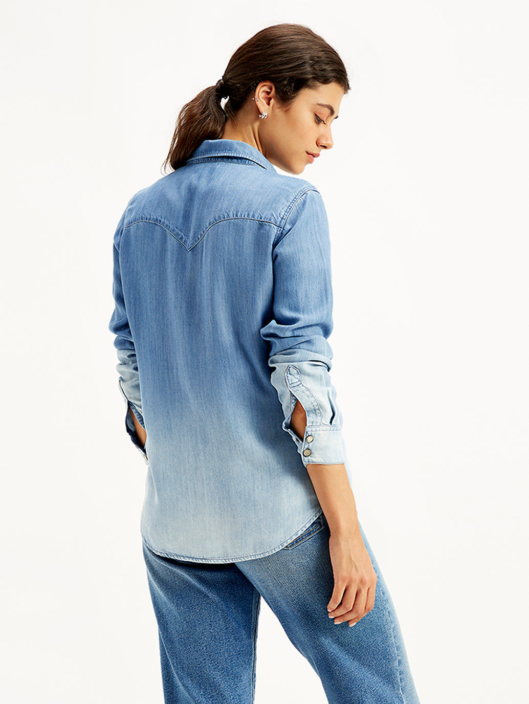 Women's Solid Regular Fit Denim Shirt