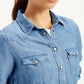 Women's Solid Regular Fit Denim Shirt