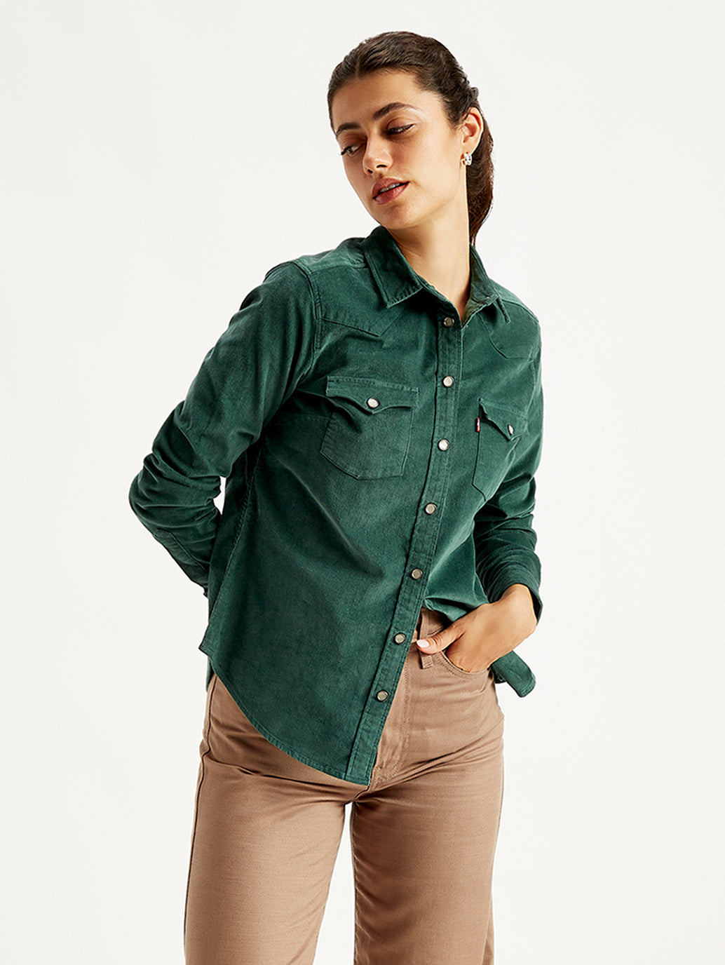 Women's Solid Regular Fit Shirt - Styleshot View