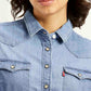 Women's Solid Regular Fit Denim Shirt - Detail View