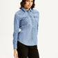 Women's Solid Regular Fit Denim Shirt - Side View