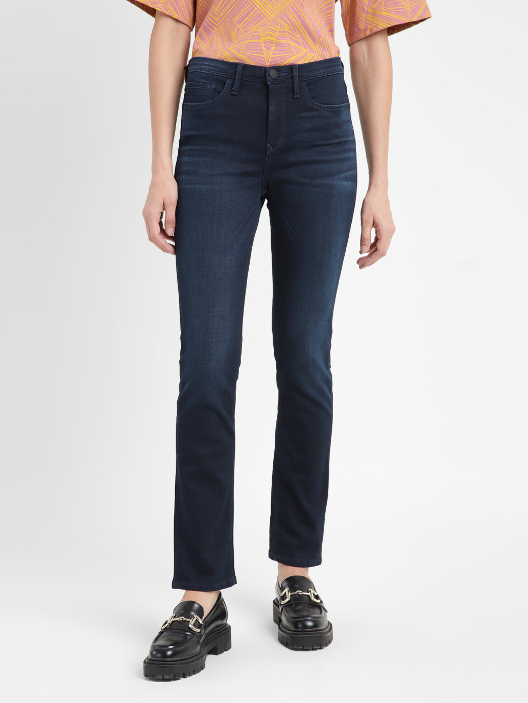 Women's 312 Blue Straight Fit Mid Rise Jeans