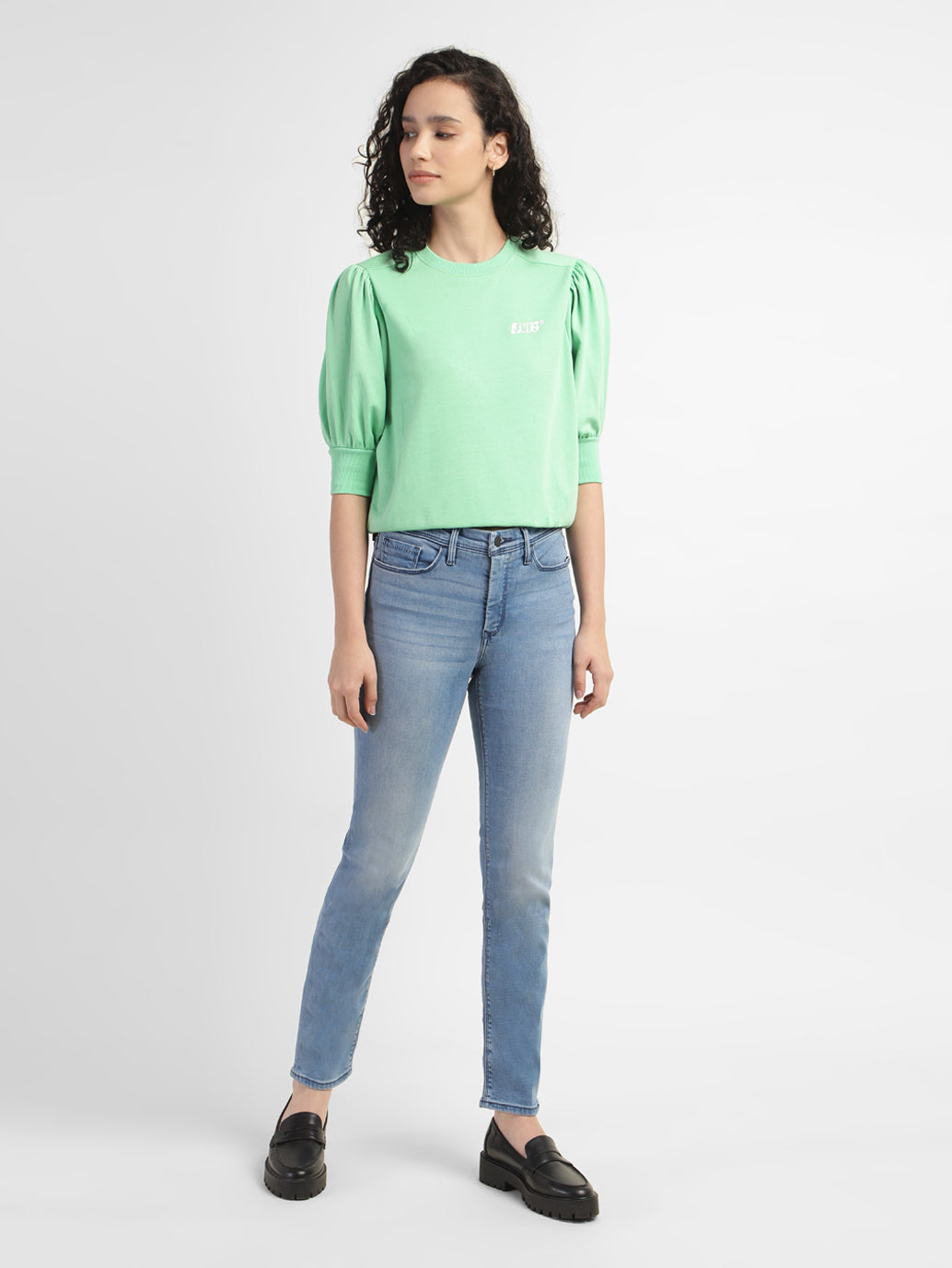 Women's 312 Blue Straight Fit Mid Rise Jeans