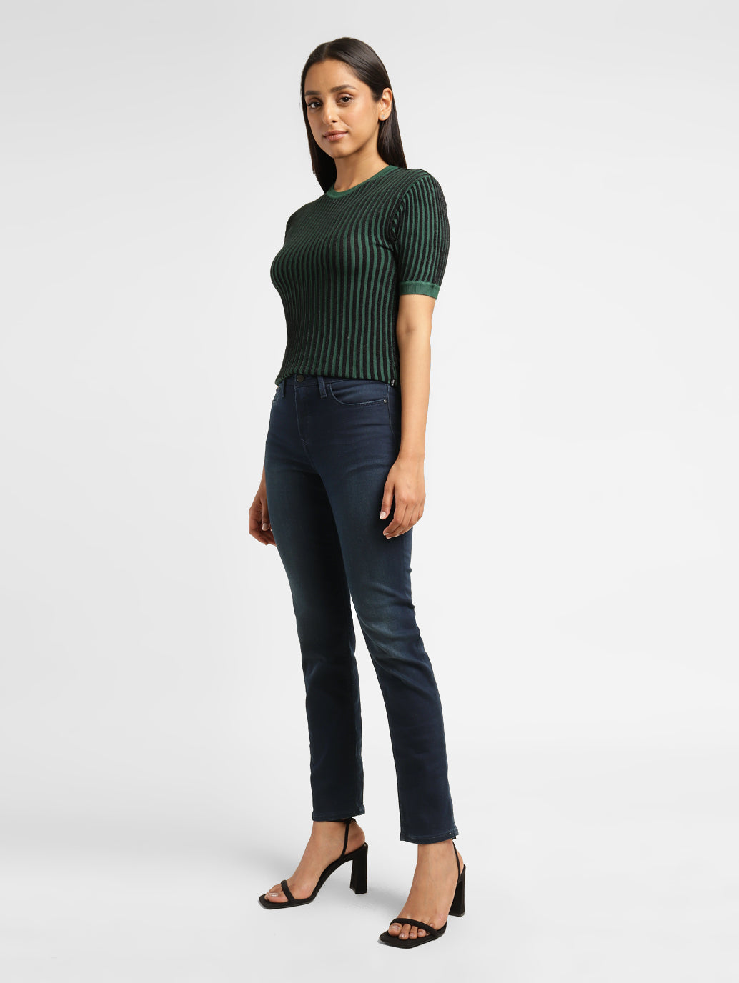 Women's 312 Blue Straight Fit Mid Rise Jeans
