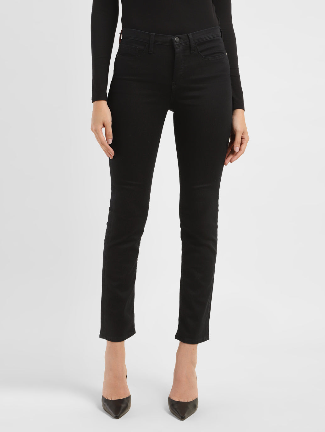 Women's 312 Black Straight Fit Mid Rise Jeans