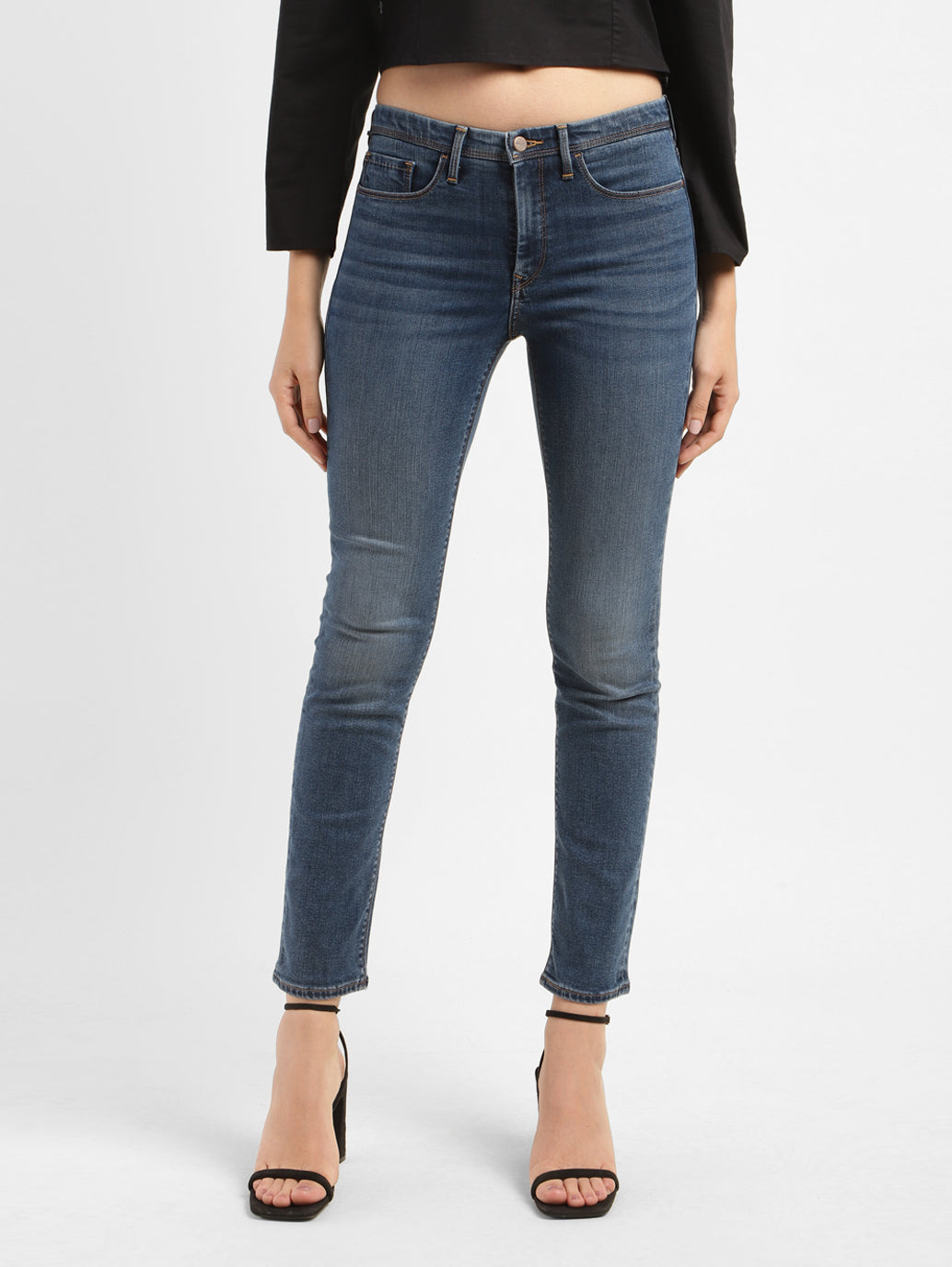 Women's 312 Blue Straight Fit Mid Rise Jeans