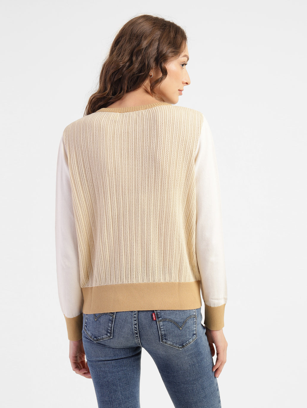 Women's Self Design Round Neck Sweater
