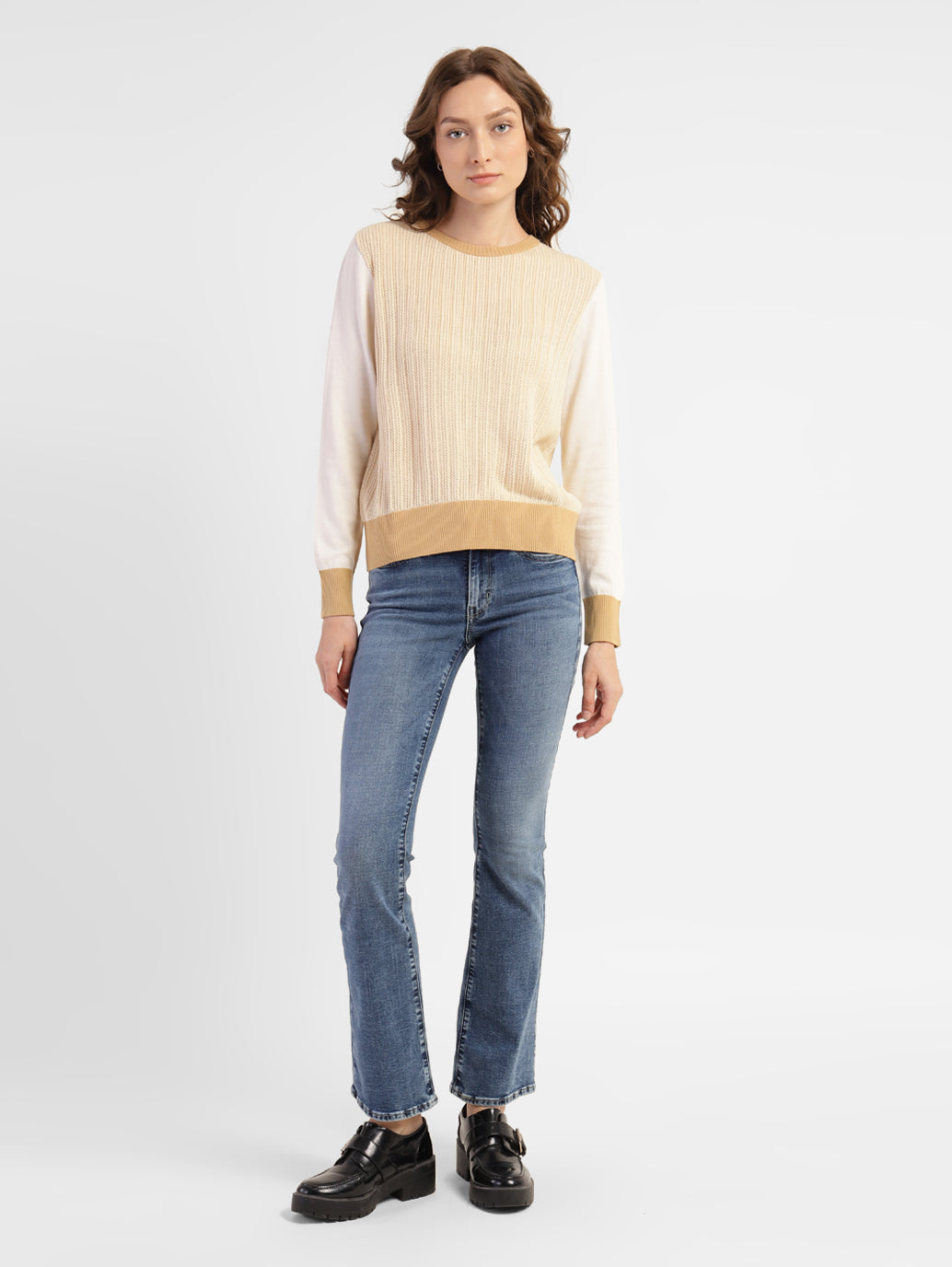 Women's Self Design Round Neck Sweater