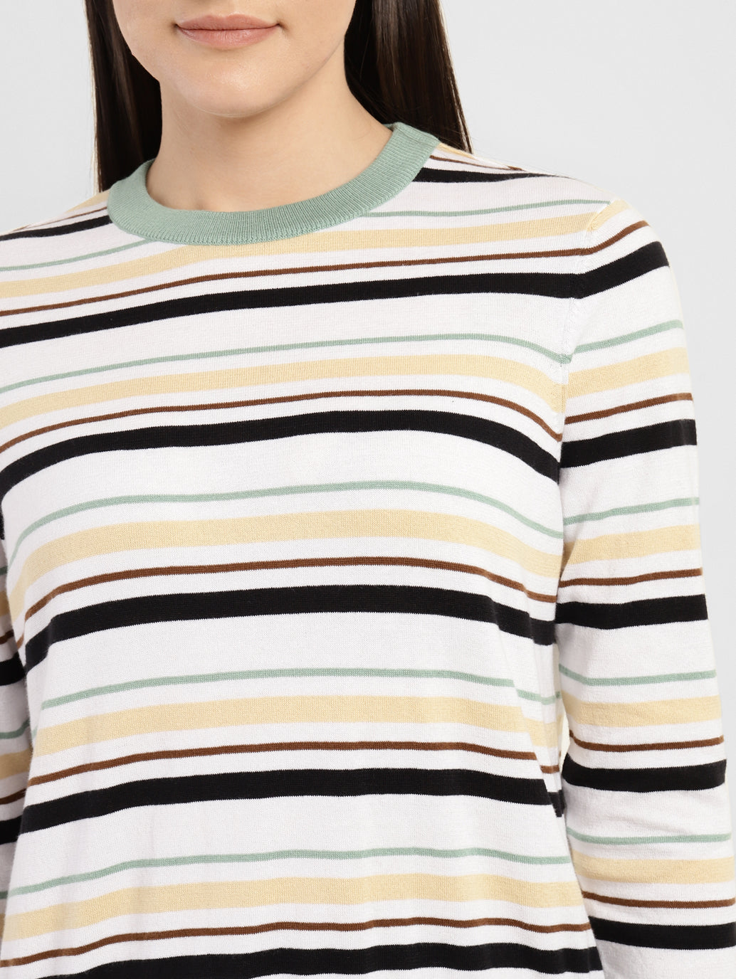 Women's Striped Round Neck Sweater