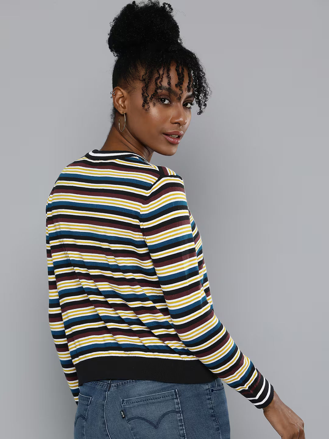 Women's Striped Crew Neck Sweater