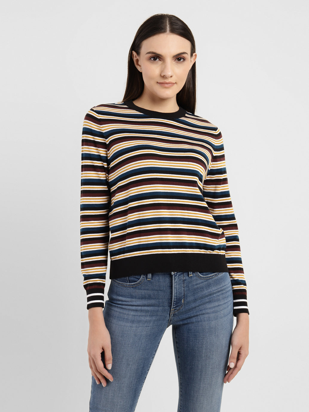 Women's Striped Crew Neck Sweater