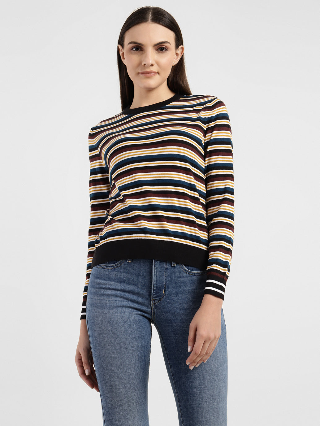 Women's Striped Crew Neck Sweater