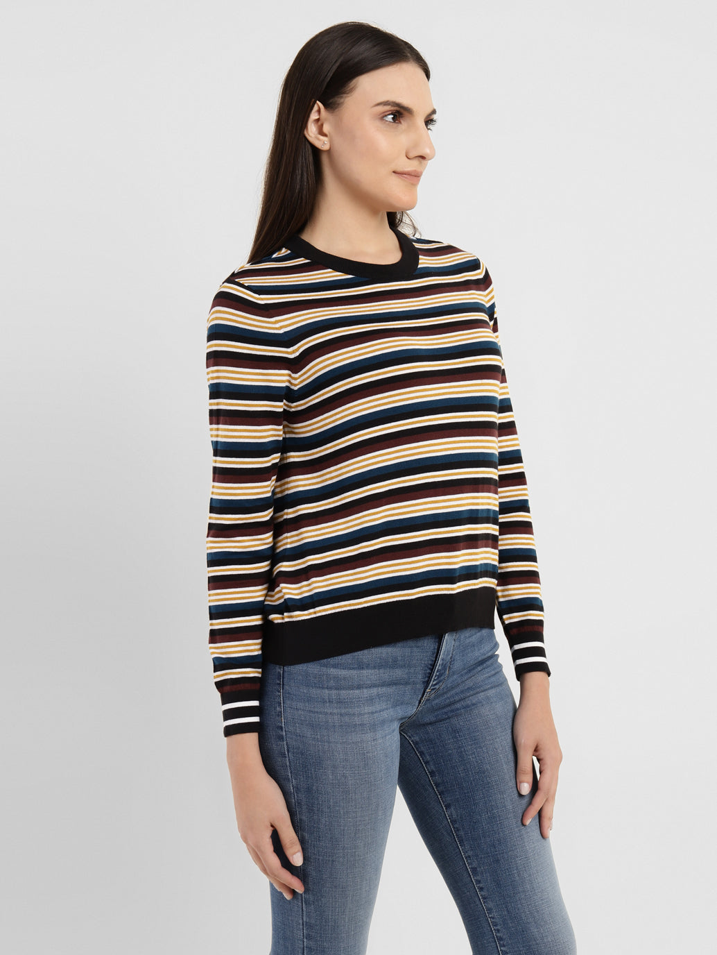 Women's Striped Crew Neck Sweater