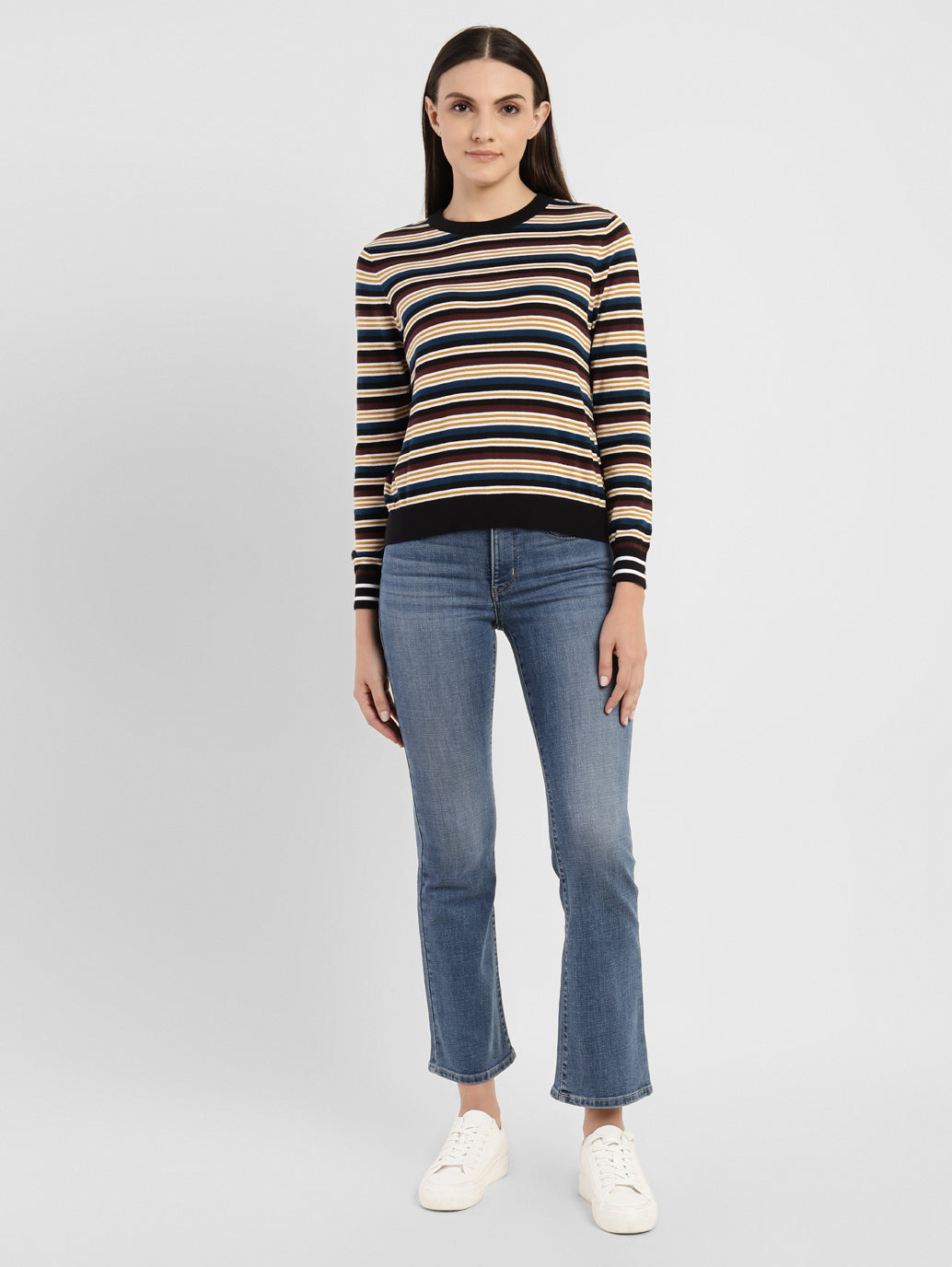 Women's Striped Crew Neck Sweater