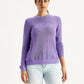 Women's Brand Logo Purple Crew Neck Sweater