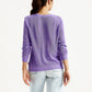 Women's Brand Logo Purple Crew Neck Sweater