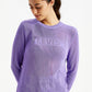 Women's Brand Logo Purple Crew Neck Sweater