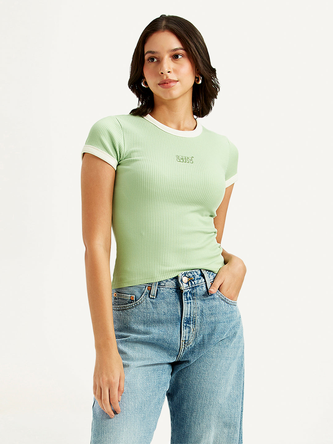 Women's Solid Slim Fit Ringer T-shirt - 736b273ef3042967f8b937fc316b46ca View