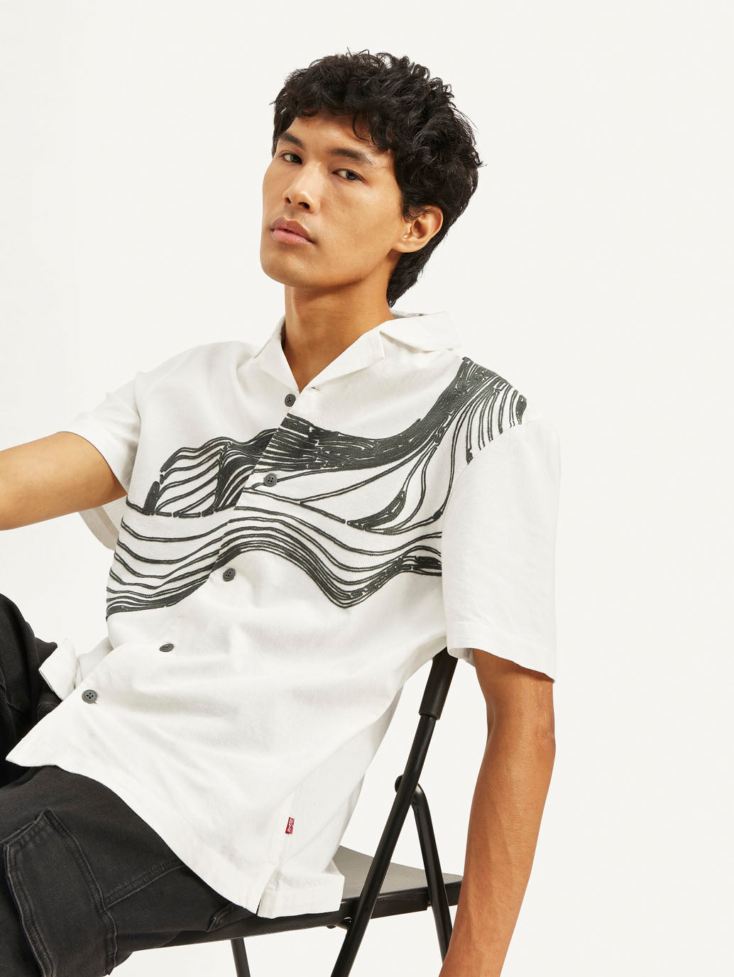 Men's Resort Collar Embroidered Regular Fit Shirt