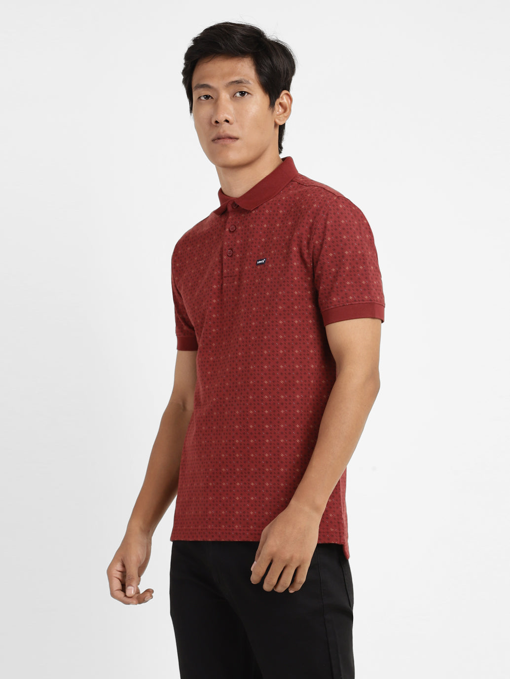 Men's Geometric Print Polo T-shirt