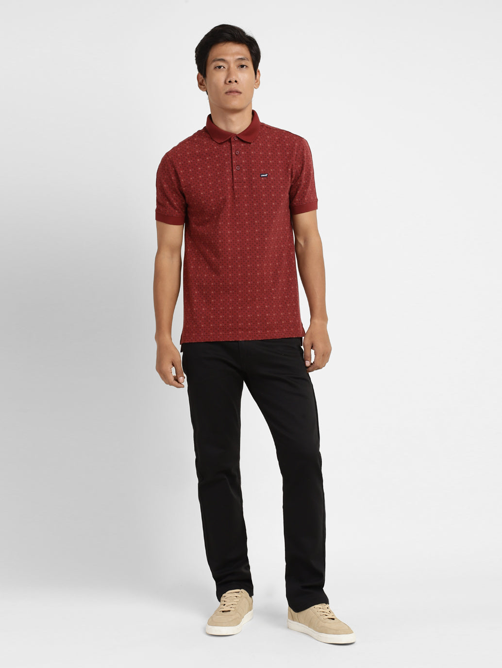 Men's Geometric Print Polo T-shirt