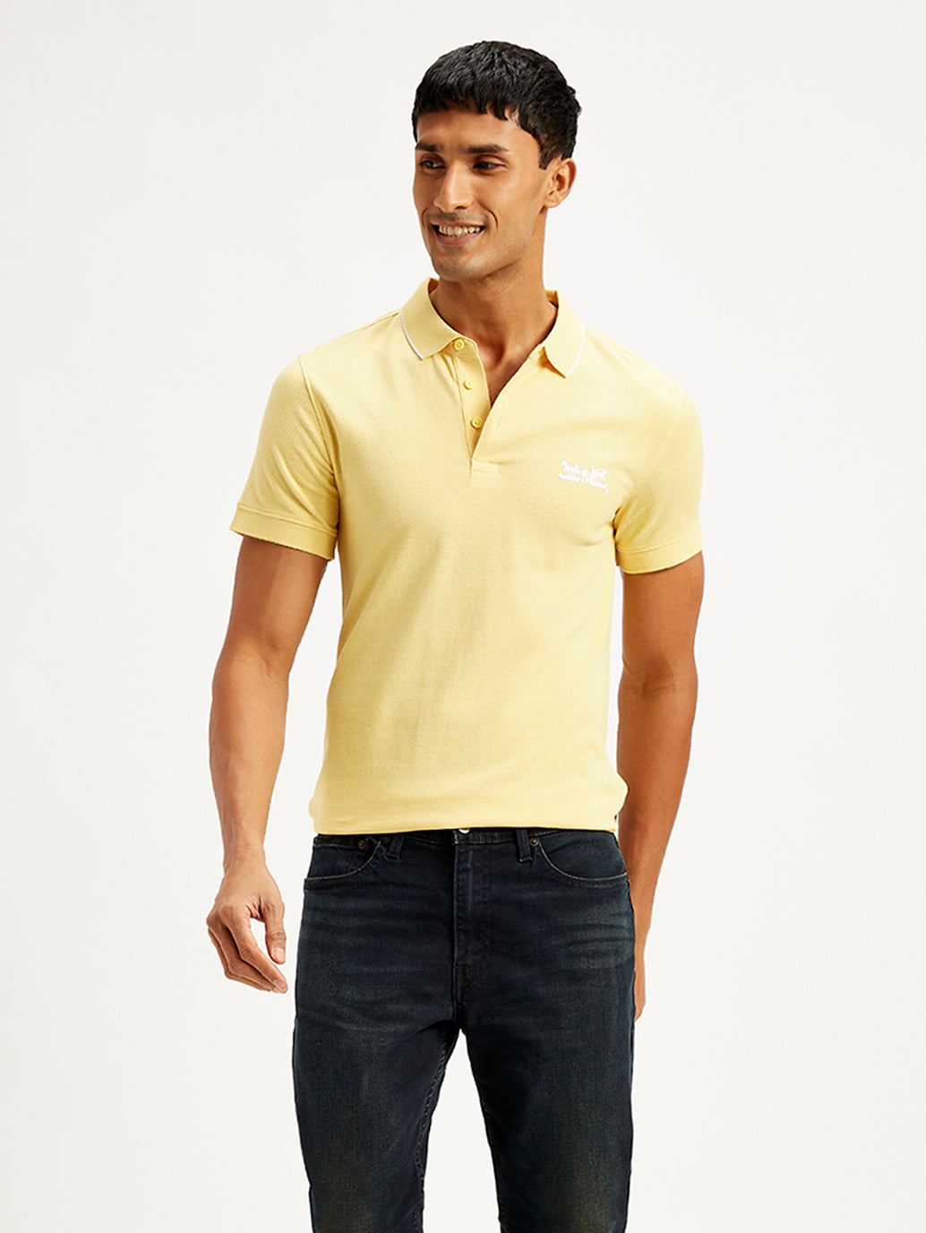 Men's Solid Slim Fit Polo T-Shirt