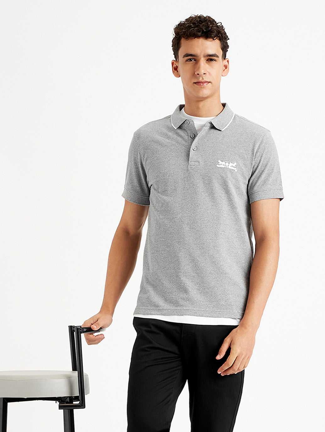 Men's Solid Slim Fit Polo T-Shirt