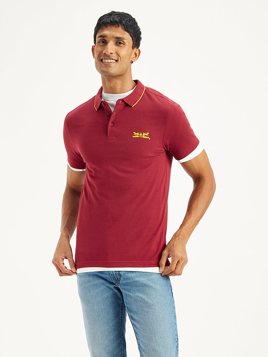 Men's Solid Slim Fit Polo T-Shirt